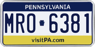 PA license plate MRO6381