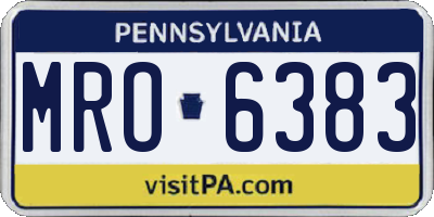 PA license plate MRO6383