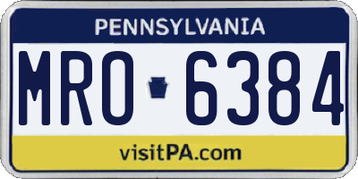 PA license plate MRO6384