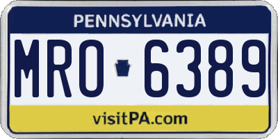 PA license plate MRO6389