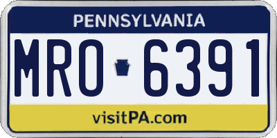 PA license plate MRO6391