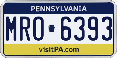 PA license plate MRO6393