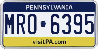 PA license plate MRO6395