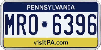 PA license plate MRO6396