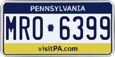 PA license plate MRO6399