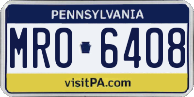 PA license plate MRO6408
