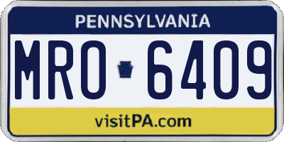 PA license plate MRO6409