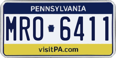 PA license plate MRO6411