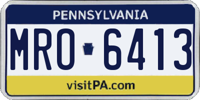 PA license plate MRO6413