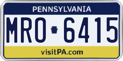 PA license plate MRO6415