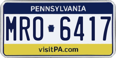 PA license plate MRO6417