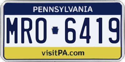 PA license plate MRO6419