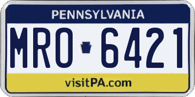 PA license plate MRO6421