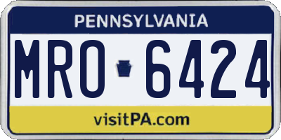 PA license plate MRO6424