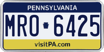PA license plate MRO6425