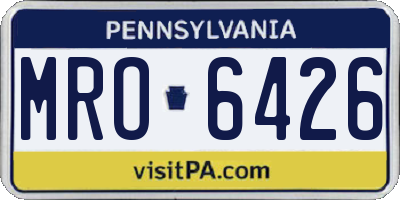 PA license plate MRO6426