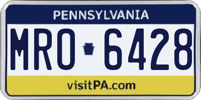 PA license plate MRO6428