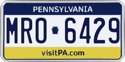 PA license plate MRO6429