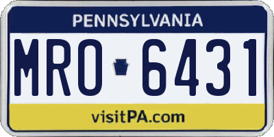PA license plate MRO6431