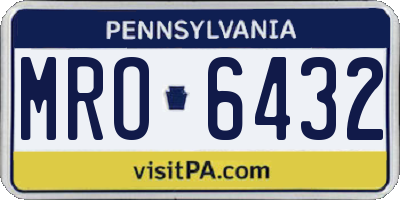 PA license plate MRO6432