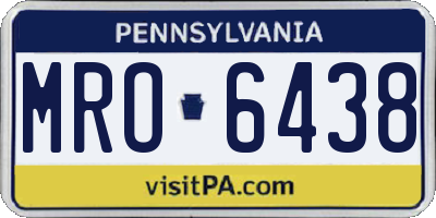 PA license plate MRO6438