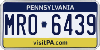 PA license plate MRO6439
