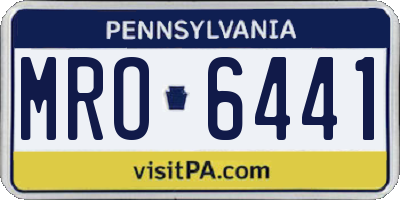 PA license plate MRO6441