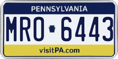 PA license plate MRO6443