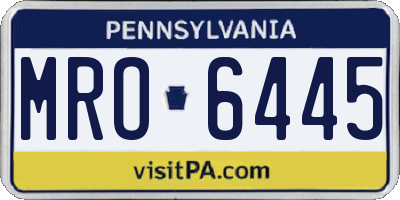 PA license plate MRO6445