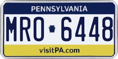 PA license plate MRO6448