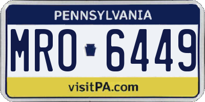 PA license plate MRO6449