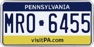 PA license plate MRO6455