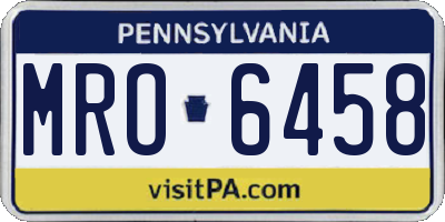 PA license plate MRO6458