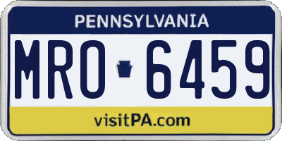 PA license plate MRO6459