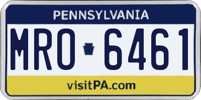 PA license plate MRO6461