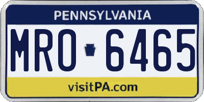 PA license plate MRO6465