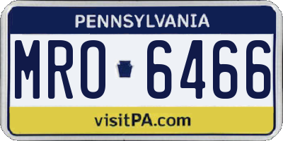 PA license plate MRO6466