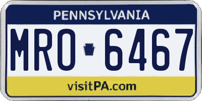 PA license plate MRO6467