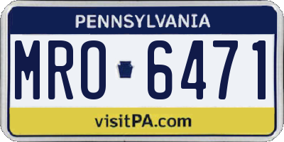 PA license plate MRO6471