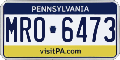PA license plate MRO6473