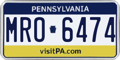 PA license plate MRO6474
