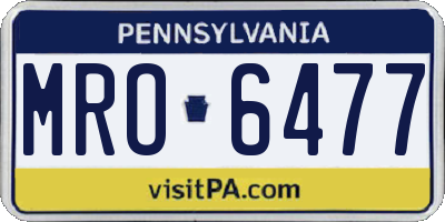 PA license plate MRO6477