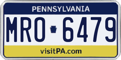 PA license plate MRO6479
