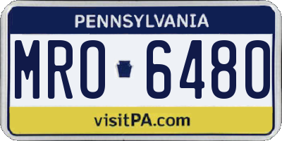 PA license plate MRO6480