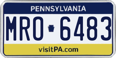 PA license plate MRO6483