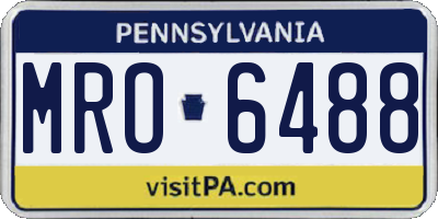 PA license plate MRO6488