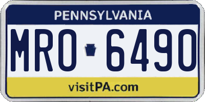 PA license plate MRO6490
