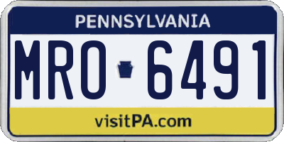 PA license plate MRO6491