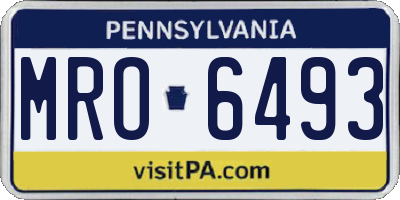 PA license plate MRO6493