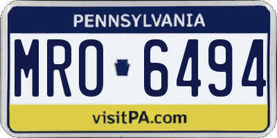 PA license plate MRO6494